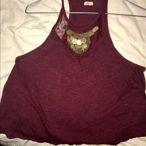 ✨❤️Maroon Hollister beaded crop top